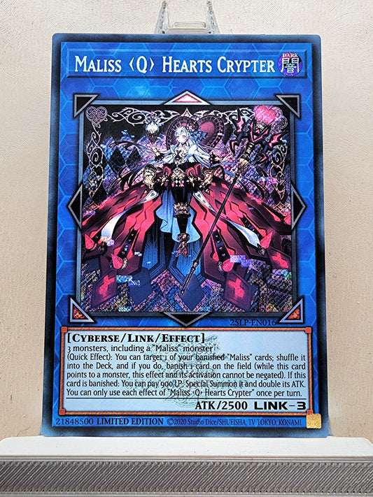 Yugioh! 1x Maliss <Q> Hearts Crypter (25LP - Emblazoned Secret Rare) Limited Edition