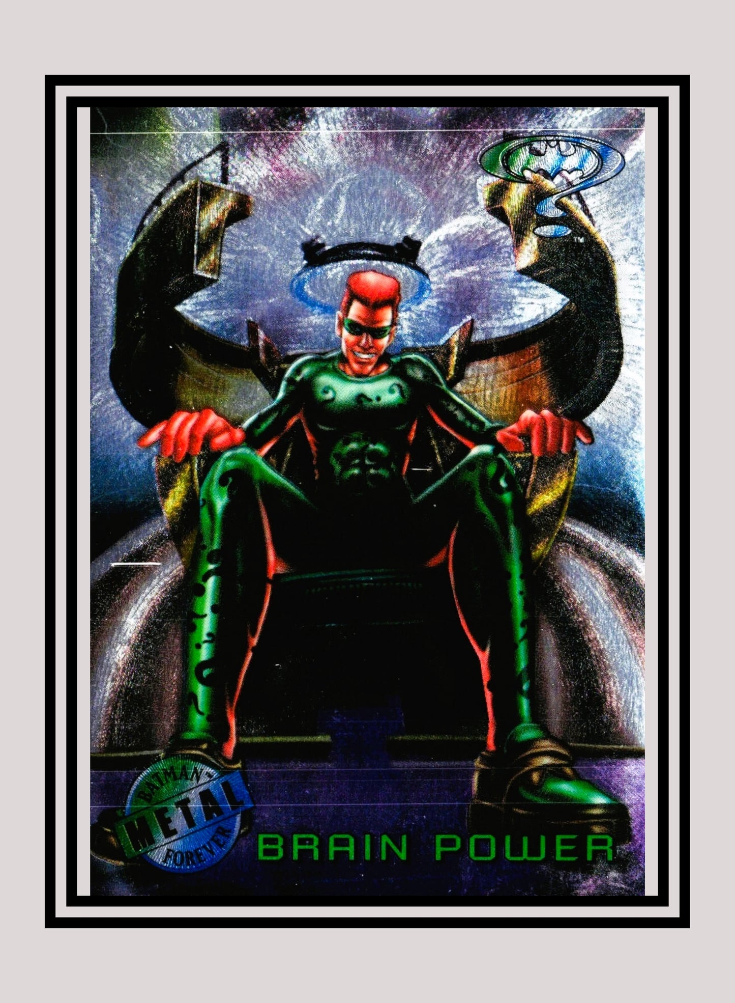 DC! 1x Brain Power - Base Metal (#017 - 1995 Fleer Batman Forever Metal)