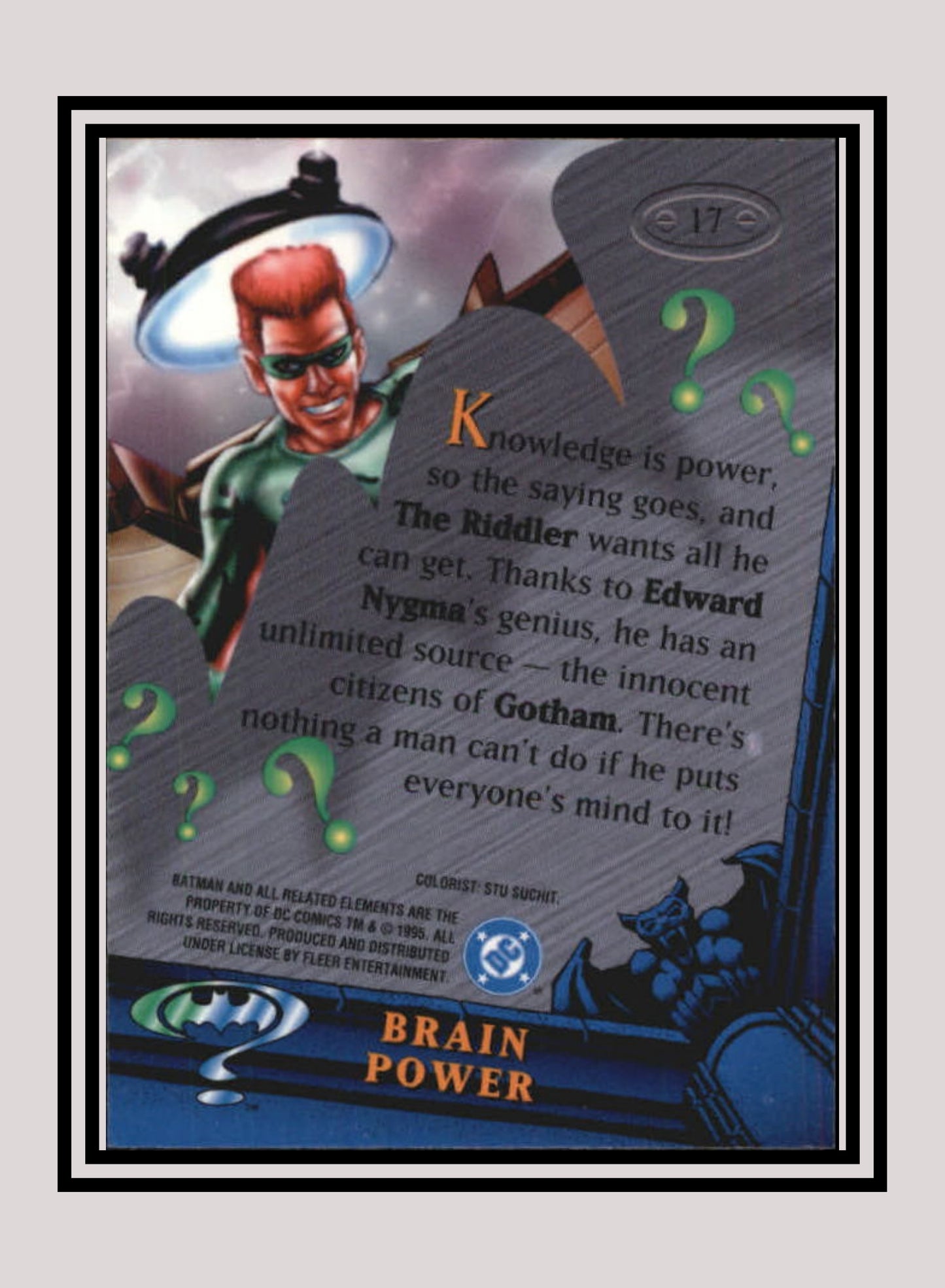 DC! 1x Brain Power - Base Metal (#017 - 1995 Fleer Batman Forever Metal)