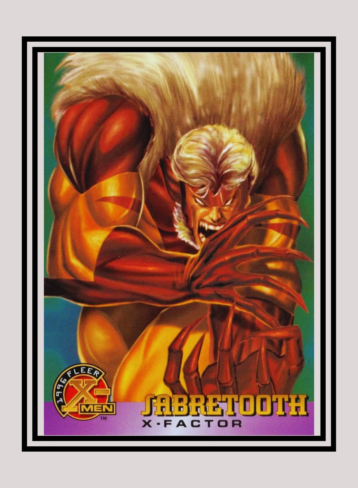 Marvel! 1x Sabretooth - Base (#018 - 1996 Fleer X Men)