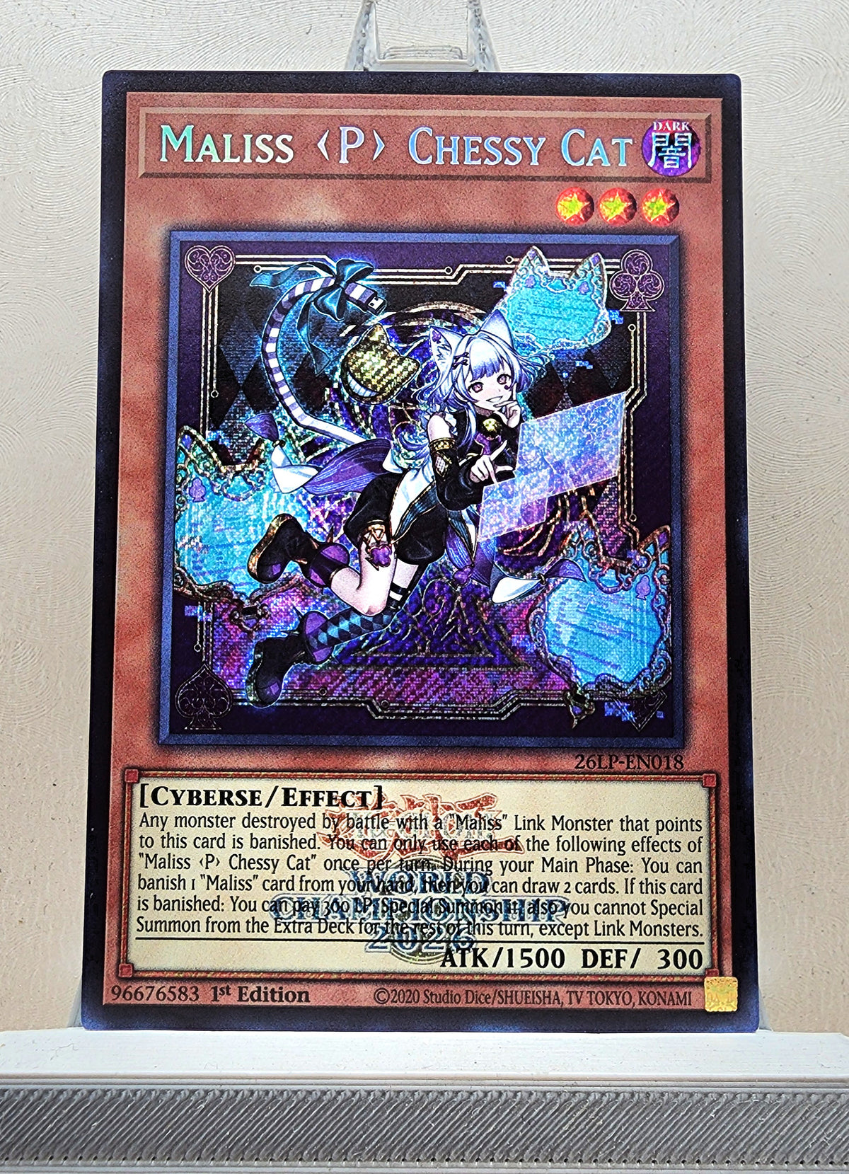 Yugioh! 1x Maliss <P> Chessy Cat (26LP - Emblazoned Secret Rare) Limited Edition