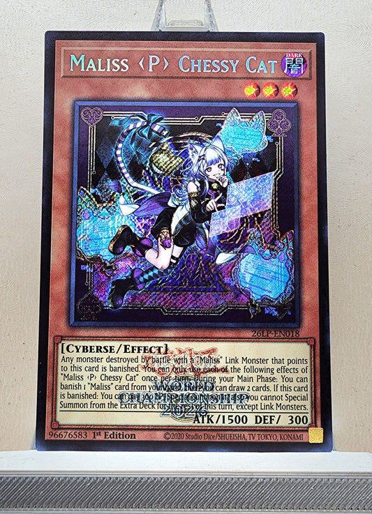Yugioh! 1x Maliss <P> Chessy Cat (26LP - Emblazoned Secret Rare) Limited Edition