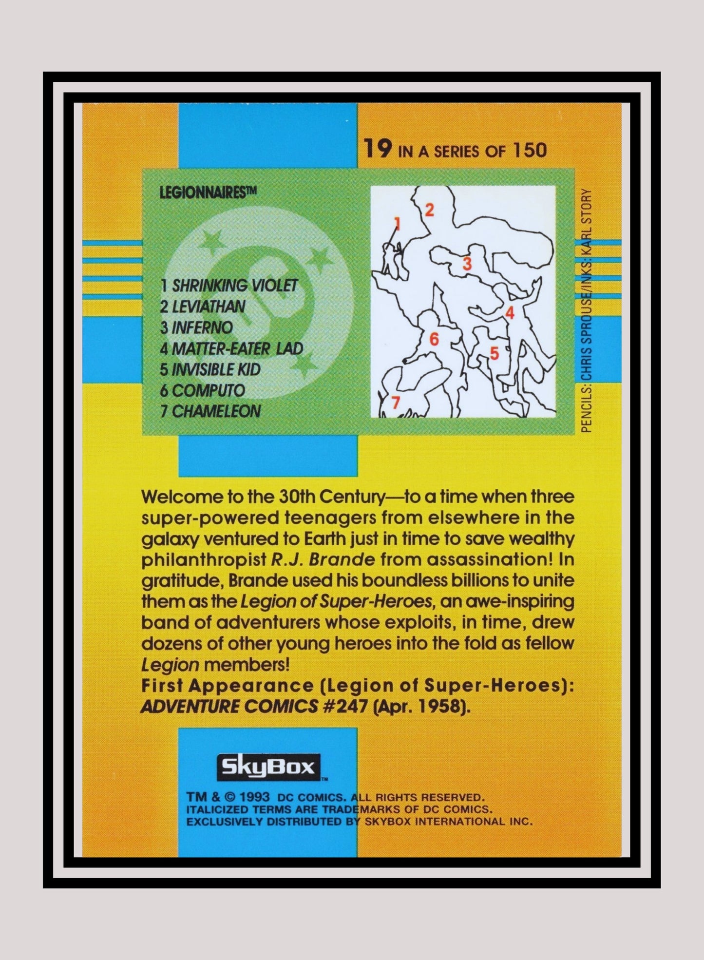 DC! 1x Legionnaires - Base (#019 - 1993 Skybox DC Cosmic Teams)