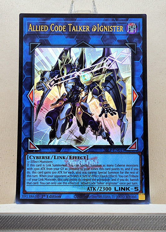 Yugioh! 1x Allied Code Talker @Ignister (26LP - Emblazoned Ultra Rare) Limited Edition