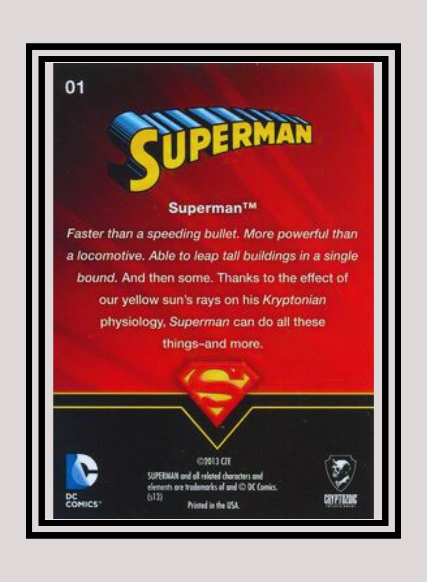 DC! 1x Superman - Base (#01 - 2013 Cryptozoic DC Superman)