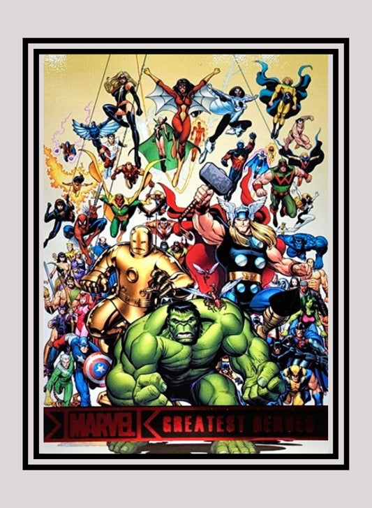 Marvel! 1x Checklist - Base (#01 - 2012 Rittenhouse Greatest Heroes)