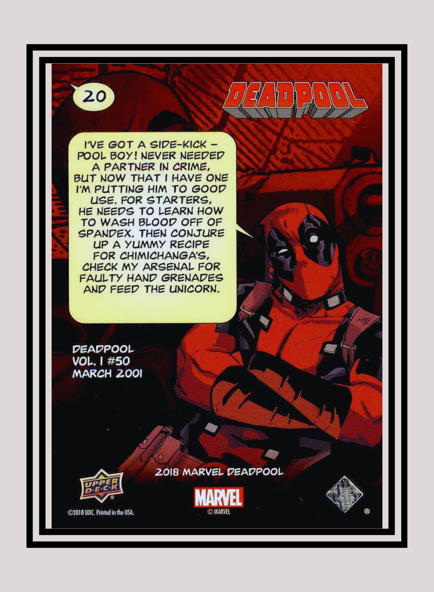 Marvel! 1x Rough Draft - Base (#020 - 2019 Upper Deck Deadpool)