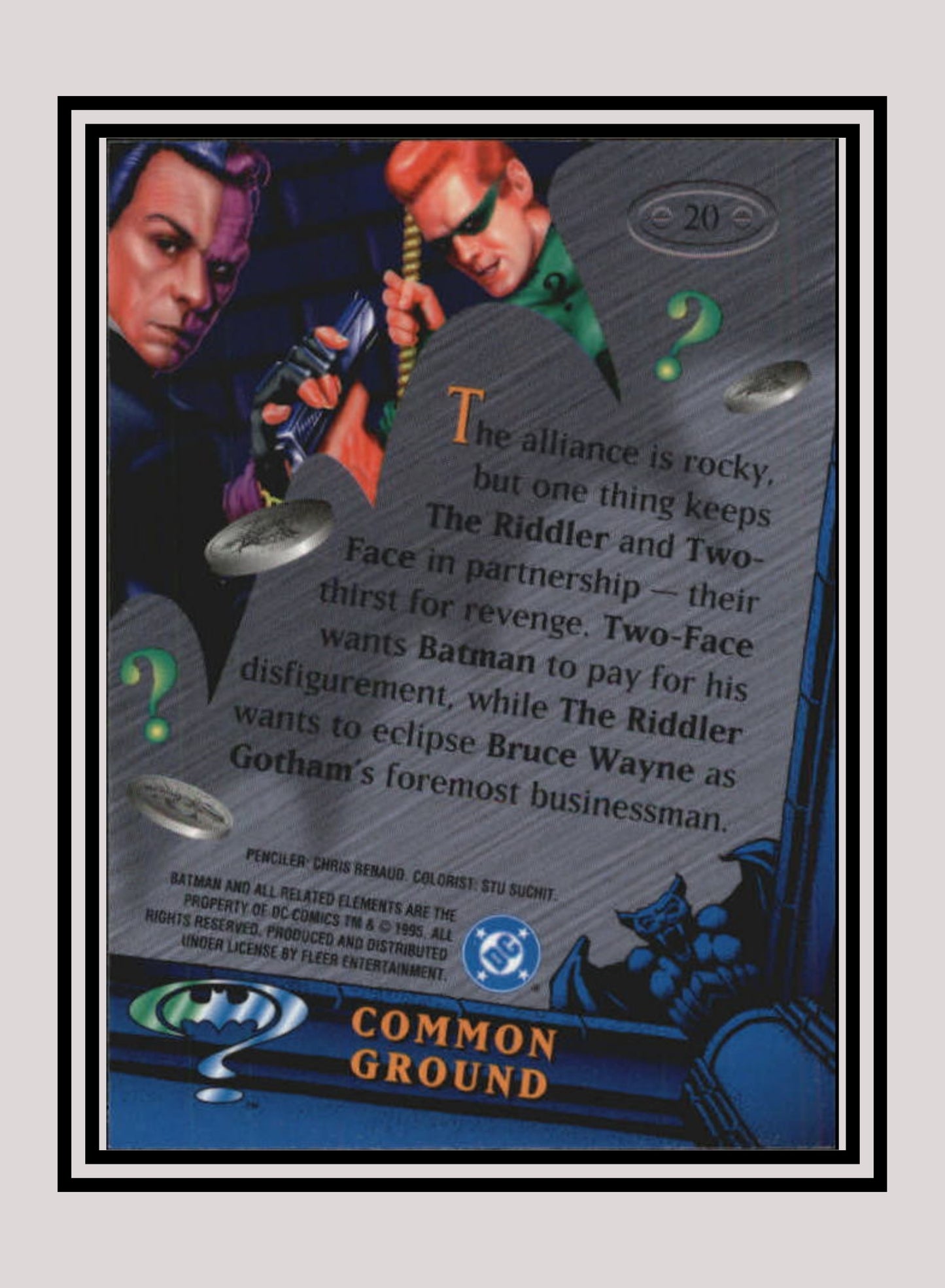 DC! 1x Common Ground - Base Metal (#020 - 1995 Fleer Batman Forever Metal)