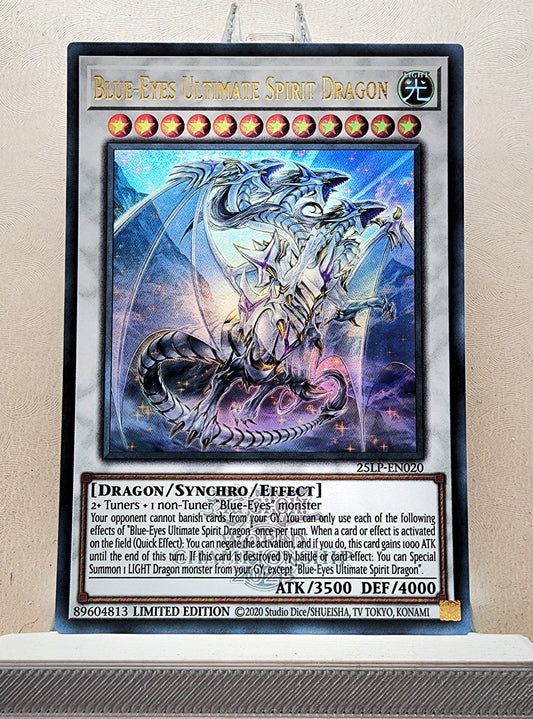 Yugioh! 1x Blue-Eyes Ultimate Spirit Dragon (25LP - Emblazoned Ultra Rare) Limited Edition