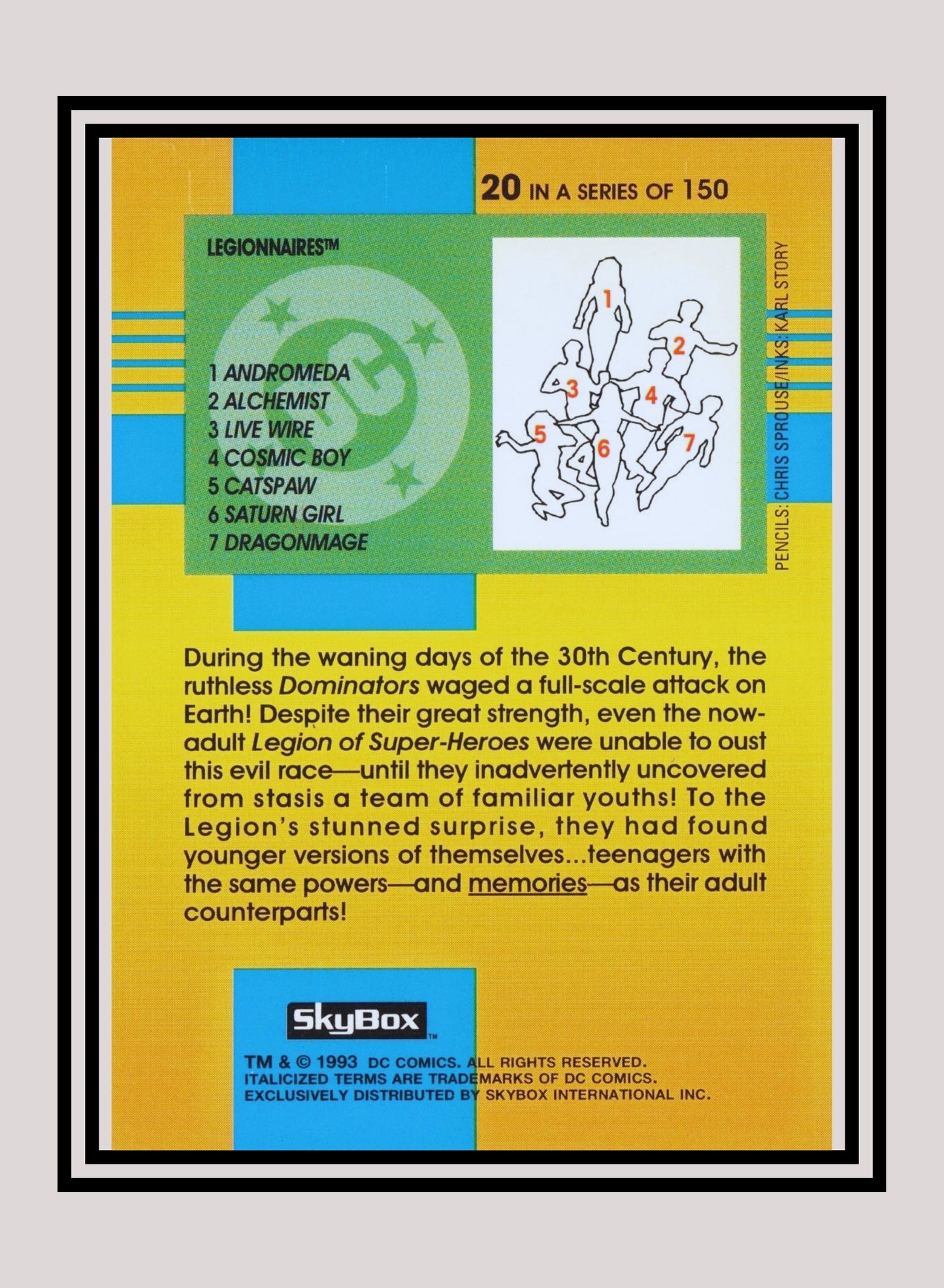DC! 1x Legionnaires - Base (#020 - 1993 Skybox DC Cosmic Teams)