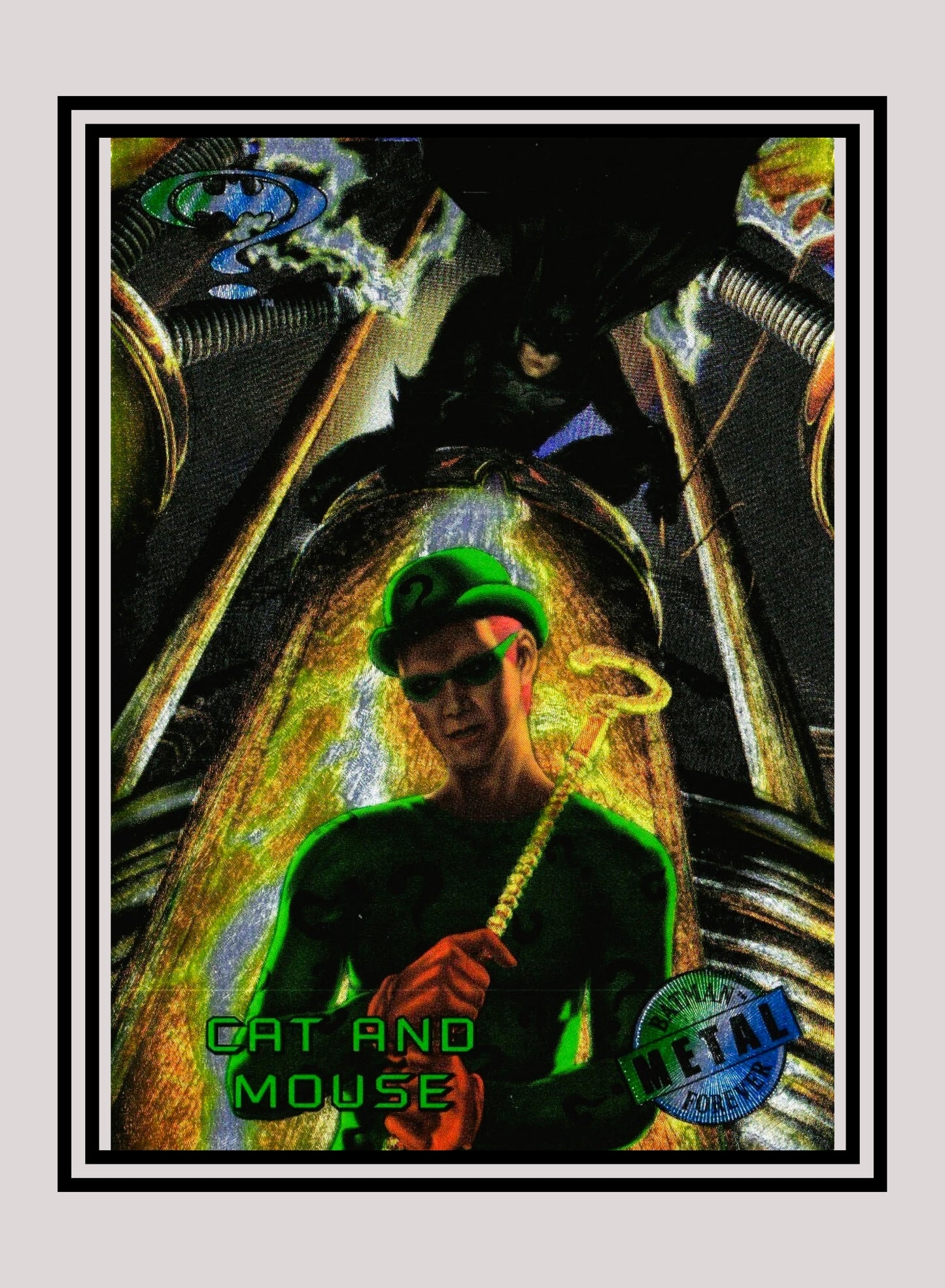 DC! 1x Cat and Mouse - Base Metal (#021 - 1995 Fleer Batman Forever Metal)