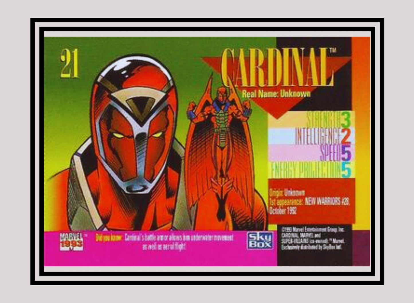 Marvel! 1x Cardinal - Base (#021 - 1993 Skybox Marvel Universe Series 4)