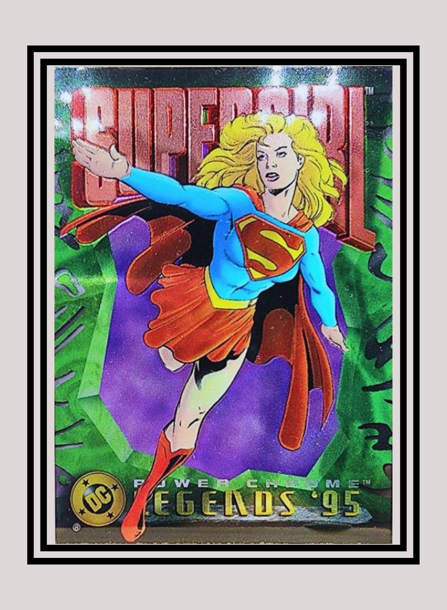 DC! 1x Supergirl - Power Chrome (#022 - 1995 SkyBox DC Power Chrome Legends)