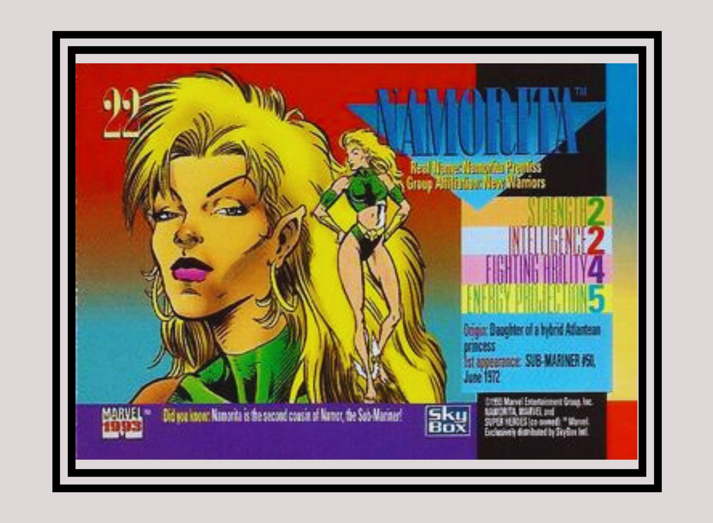 Marvel! 1x Namorita - Base (#022 - 1993 Skybox Marvel Universe Series 4)