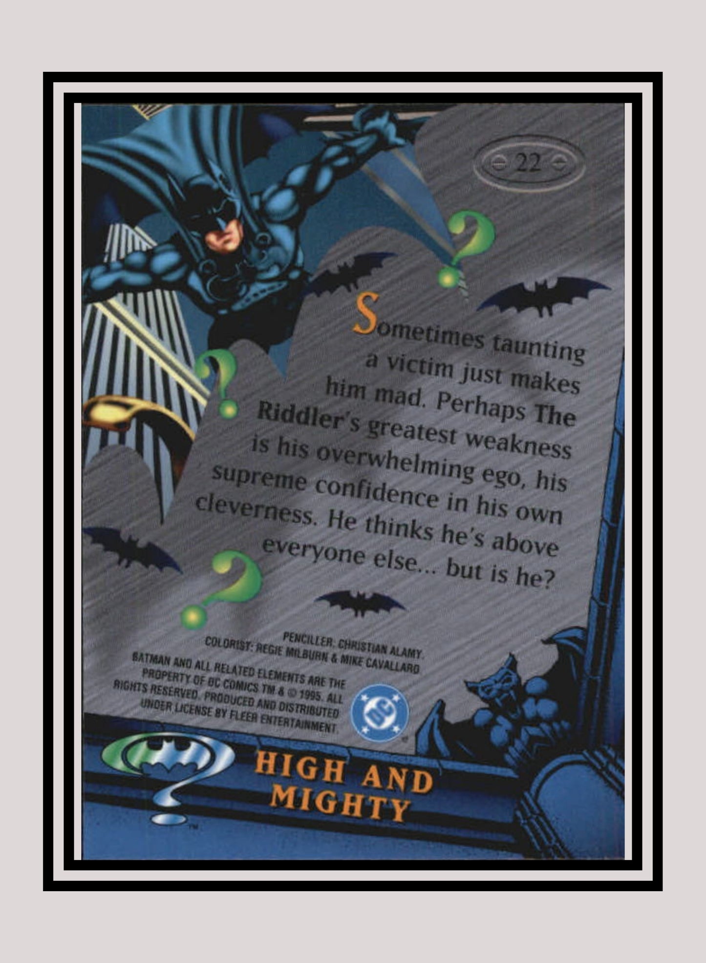 DC! 1x High and Mighty - Base Metal (#022 - 1995 Fleer Batman Forever Metal)