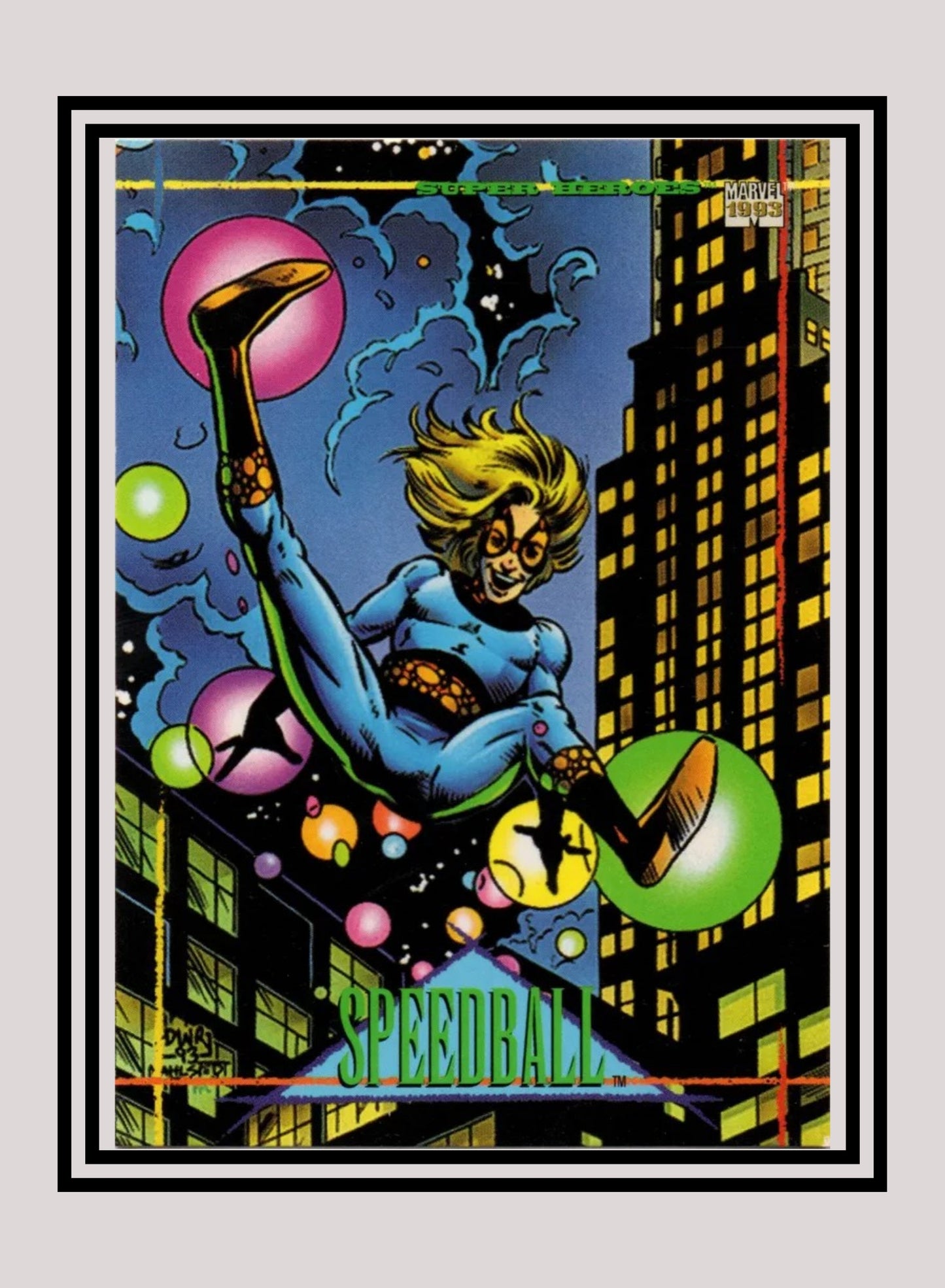 Marvel! 1x Speedball - Base (#023 - 1993 Skybox Marvel Universe Series 4)