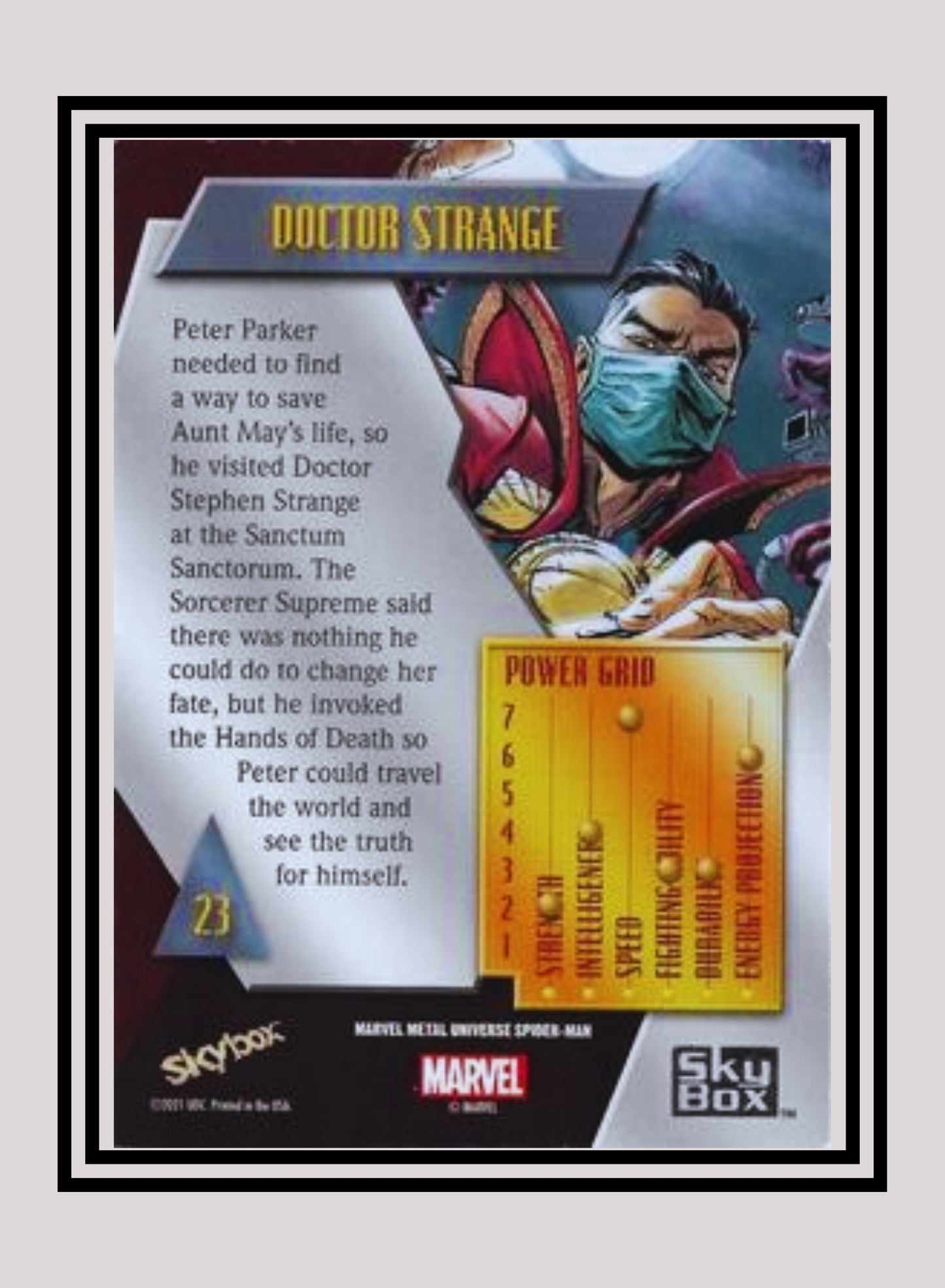 Marvel! 1x Doctor Strange - Base Low Series (#023 - 2021 Upper Deck Spiderman Metal Universe)