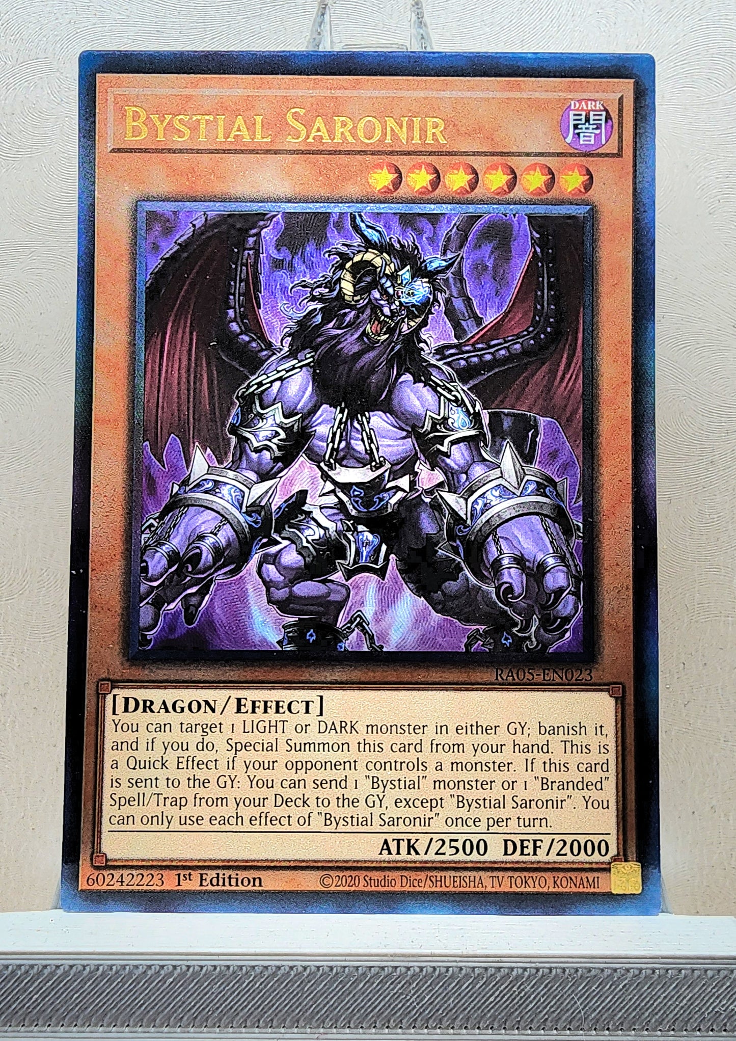 Yugioh! 1x Bystial Saronir (RA05 - Prismatic Ultimate Rare) 1st Edition
