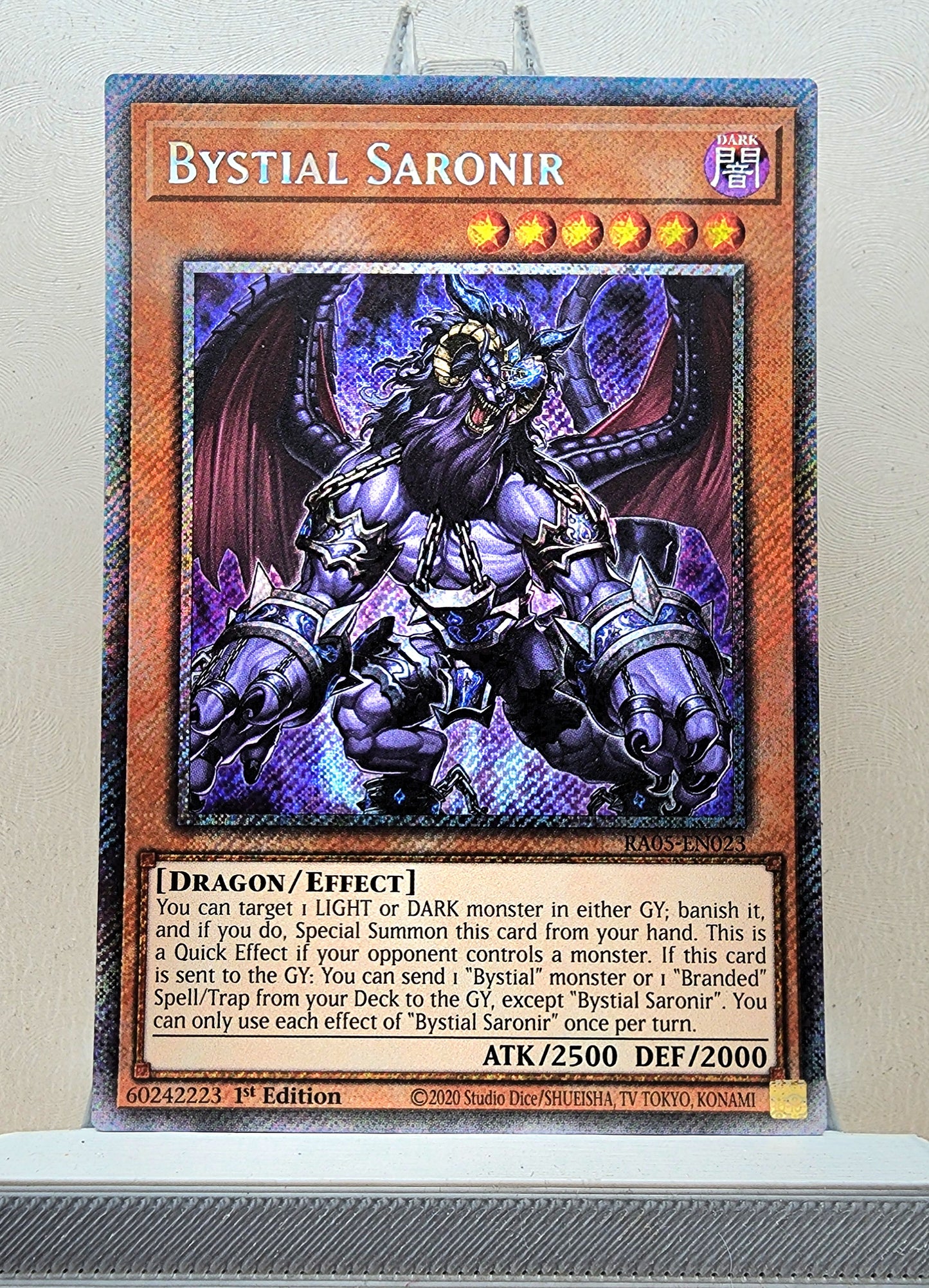 Yugioh! 1x Bystial Saronir (RA05 - Platinum Secret Rare) 1st Edition