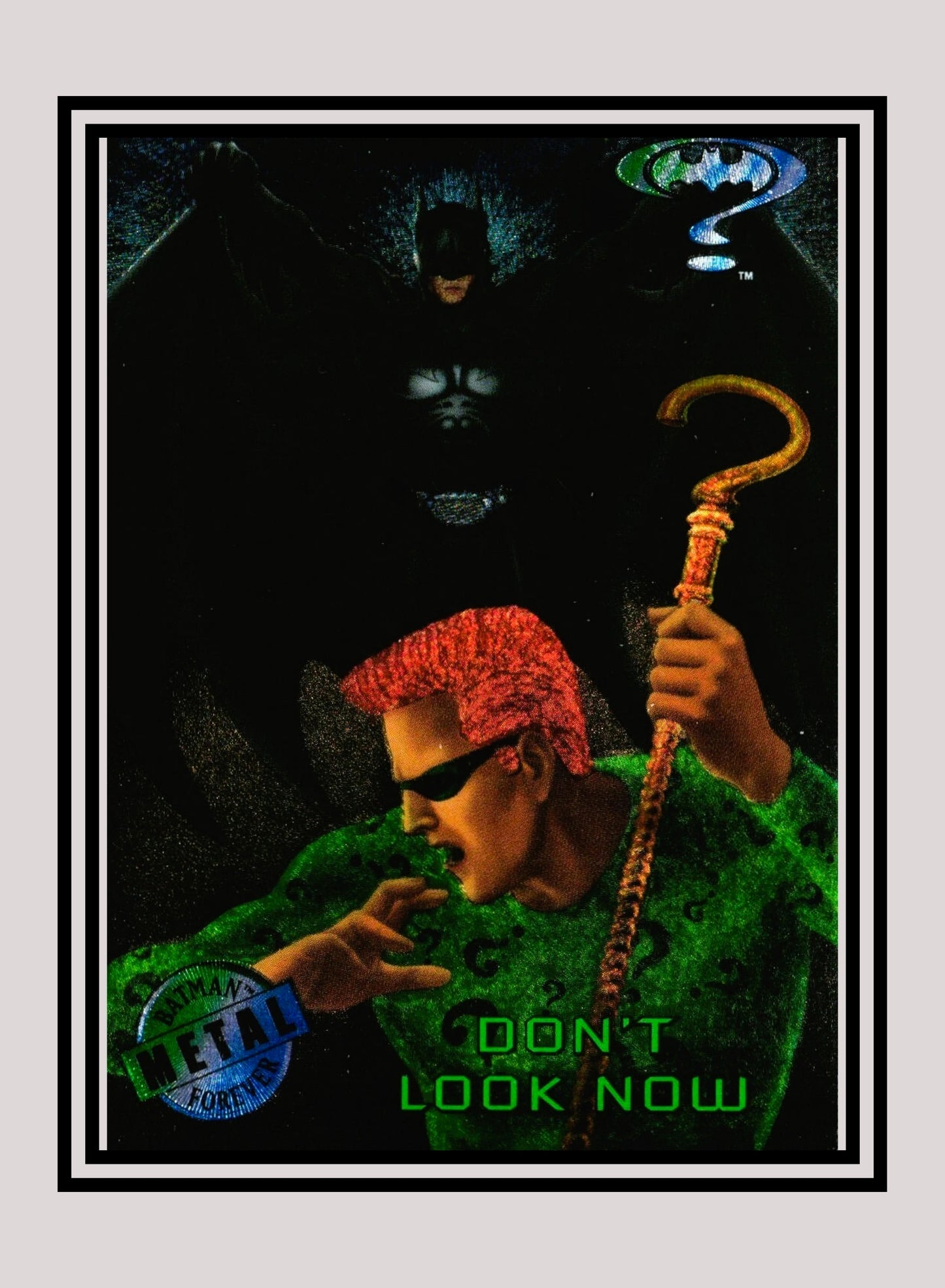 DC! 1x Don't Look Now - Base Metal (#025 - 1995 Fleer Batman Forever Metal)