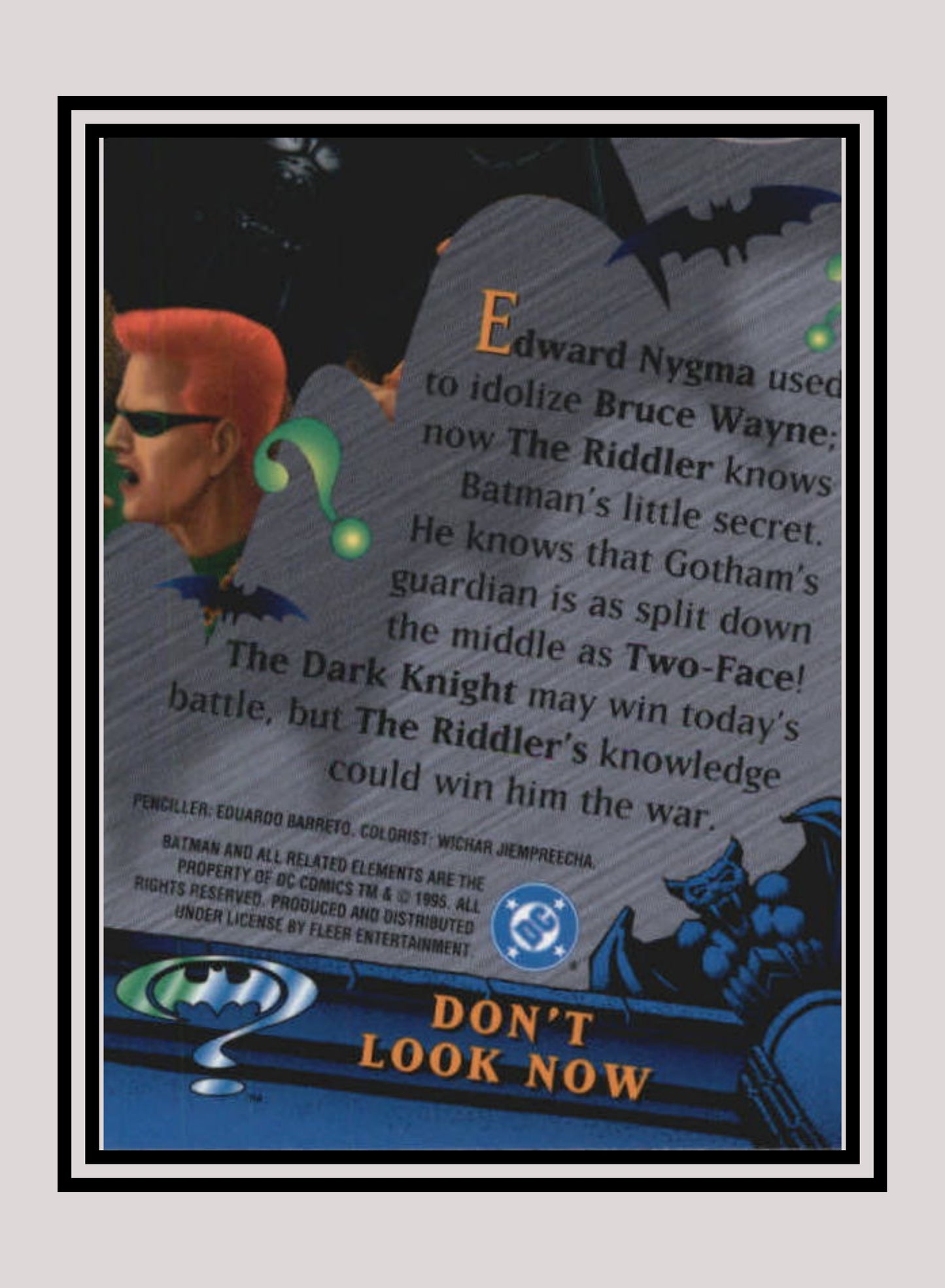 DC! 1x Don't Look Now - Base Metal (#025 - 1995 Fleer Batman Forever Metal)