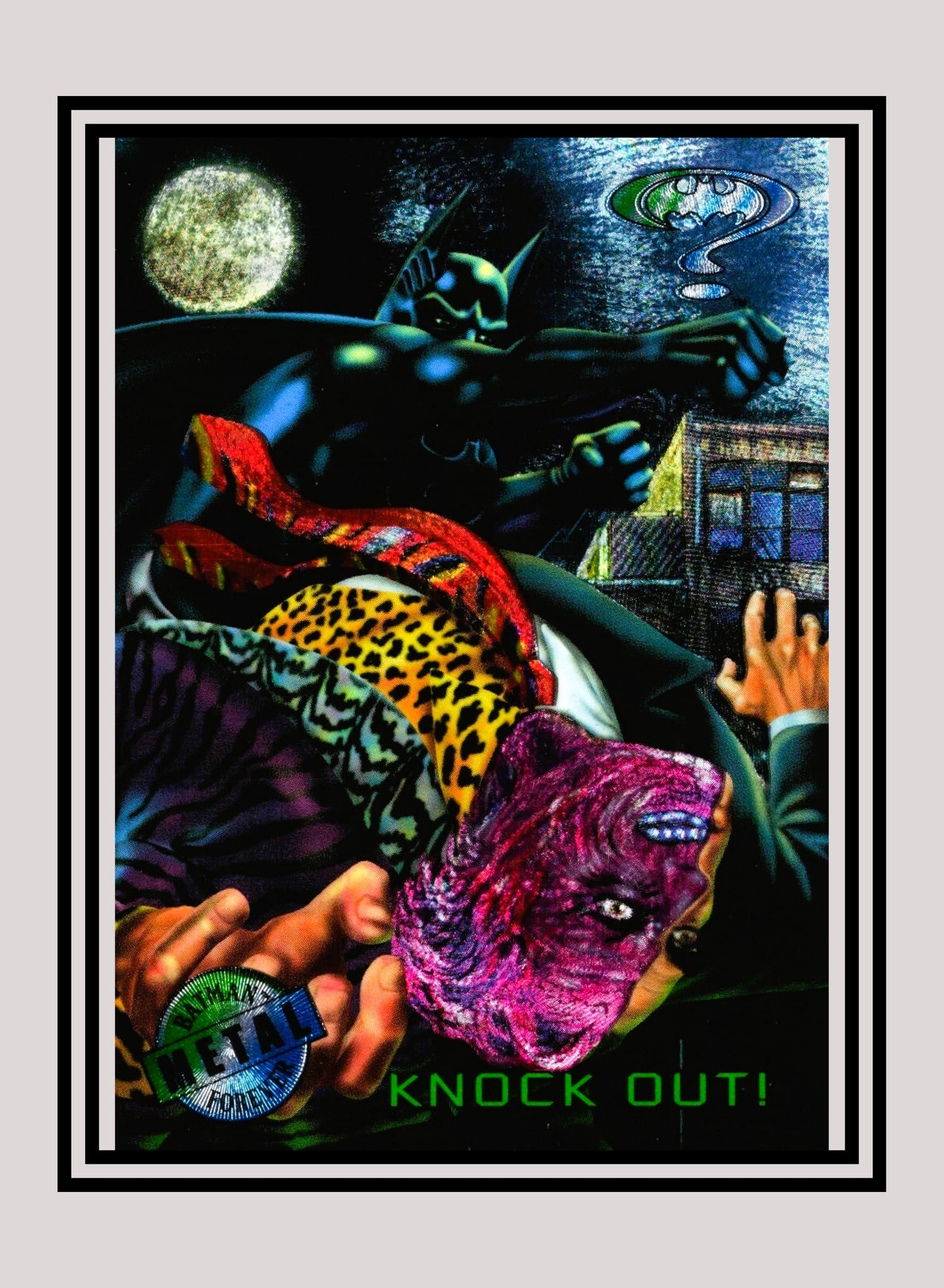 DC! 1x Knock Out! - Base Metal (#026 - 1995 Fleer Batman Forever Metal)