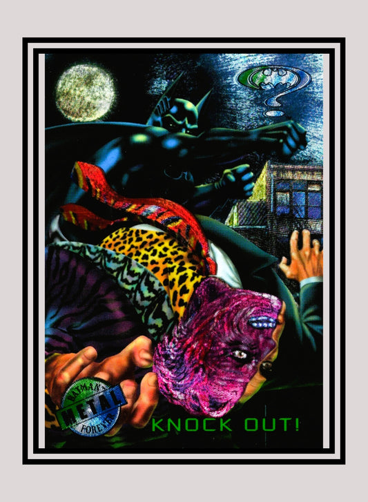 DC! 1x Knock Out! - Base Metal (#026 - 1995 Fleer Batman Forever Metal)