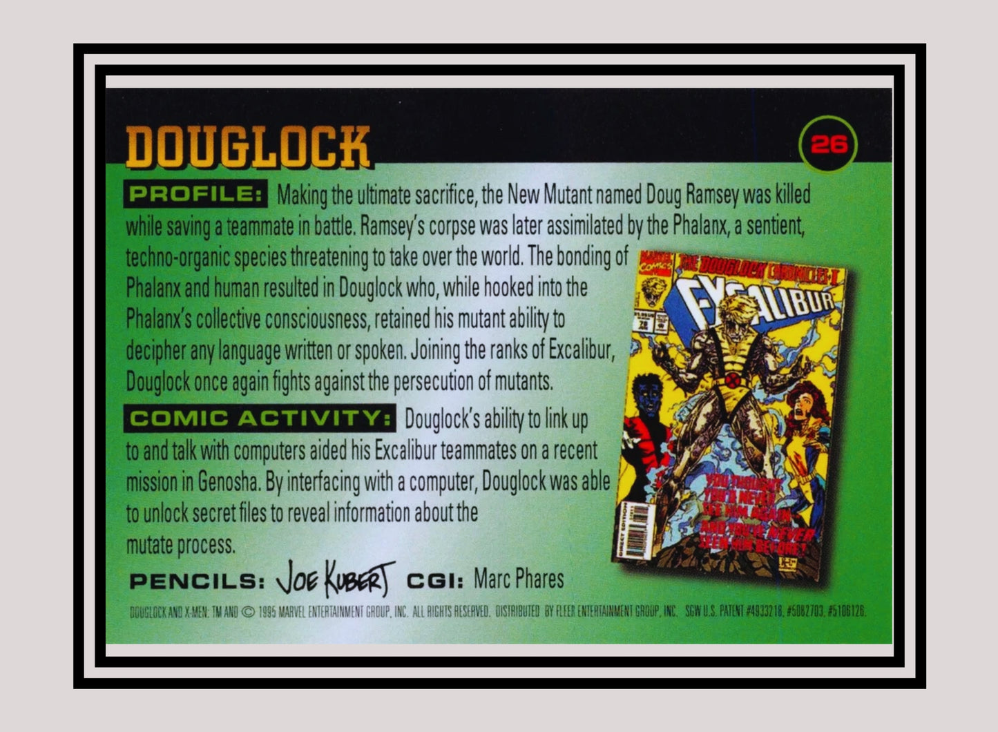 Marvel! 1x Douglock - Base (#026 - 1996 Fleer X Men)