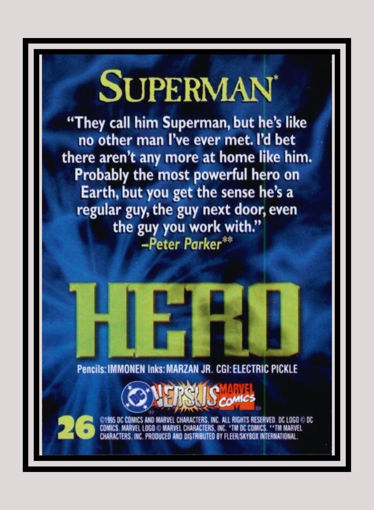 Marvel! 1x Superman - Base (#026 - 1995 Fleer DC vs. Marvel Comics)