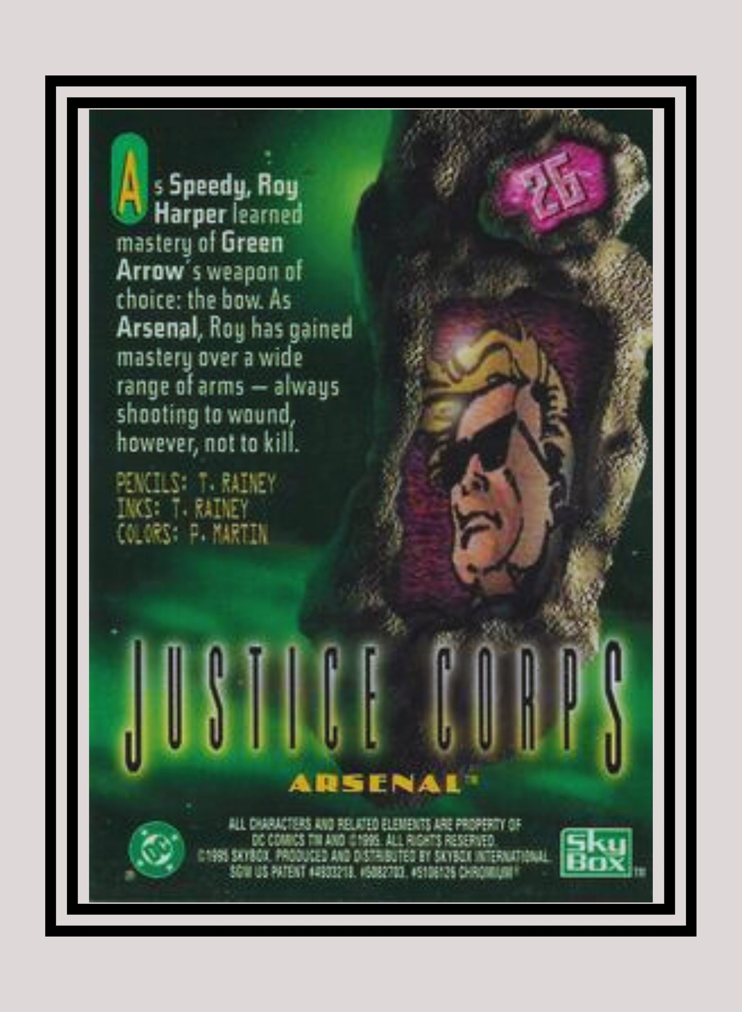 DC! 1x Arsenal - Power Chrome (#026 - 1995 SkyBox DC Power Chrome Legends)