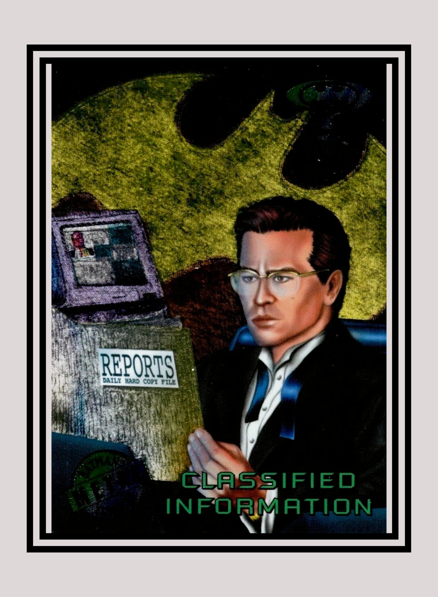 DC! 1x Classified Information - Base Metal (#027 - 1995 Fleer Batman Forever Metal)
