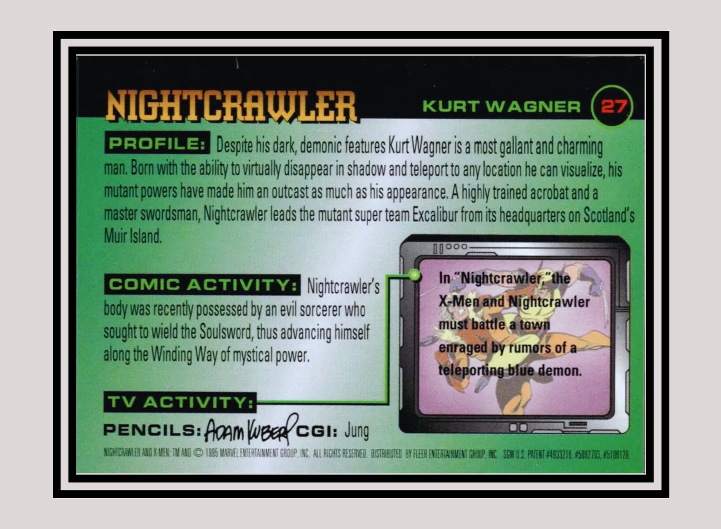 Marvel! 1x Nightcrawler - Base (#027 - 1996 Fleer X Men)