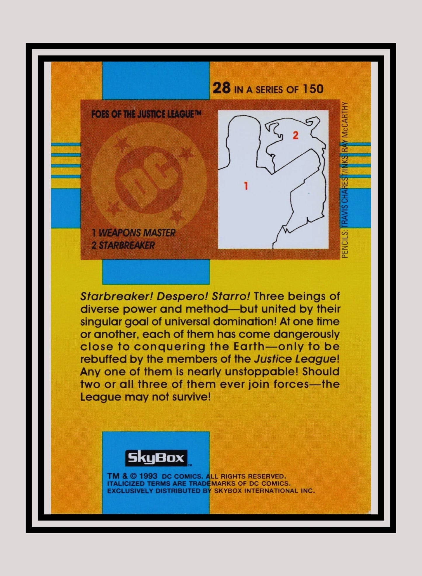 DC! 1x Foes of the Justice League - Base (#028 - 1993 Skybox DC Cosmic Teams)