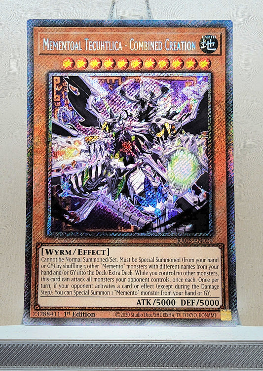 Yugioh! 1x Mementoal Tecuhtlica - Combined Creation (RA05 - Platinum Secret Rare) 1st Edition