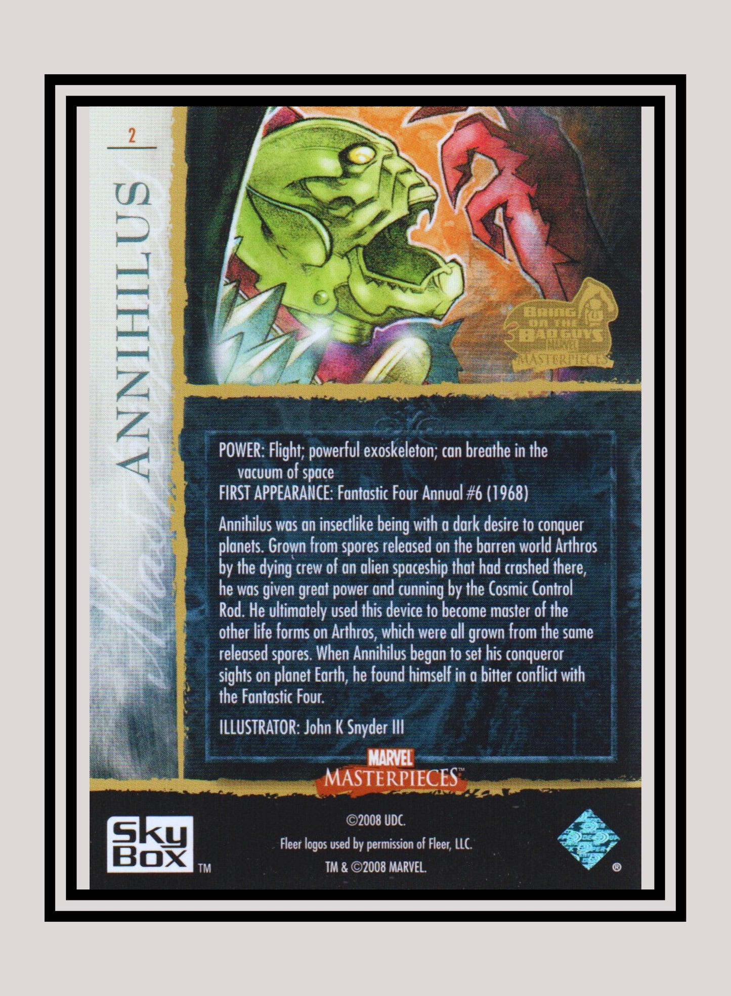 Marvel! 1x Annihilus - Base (#02 - 2008 Upper Deck Marvel Masterpieces Series 3)