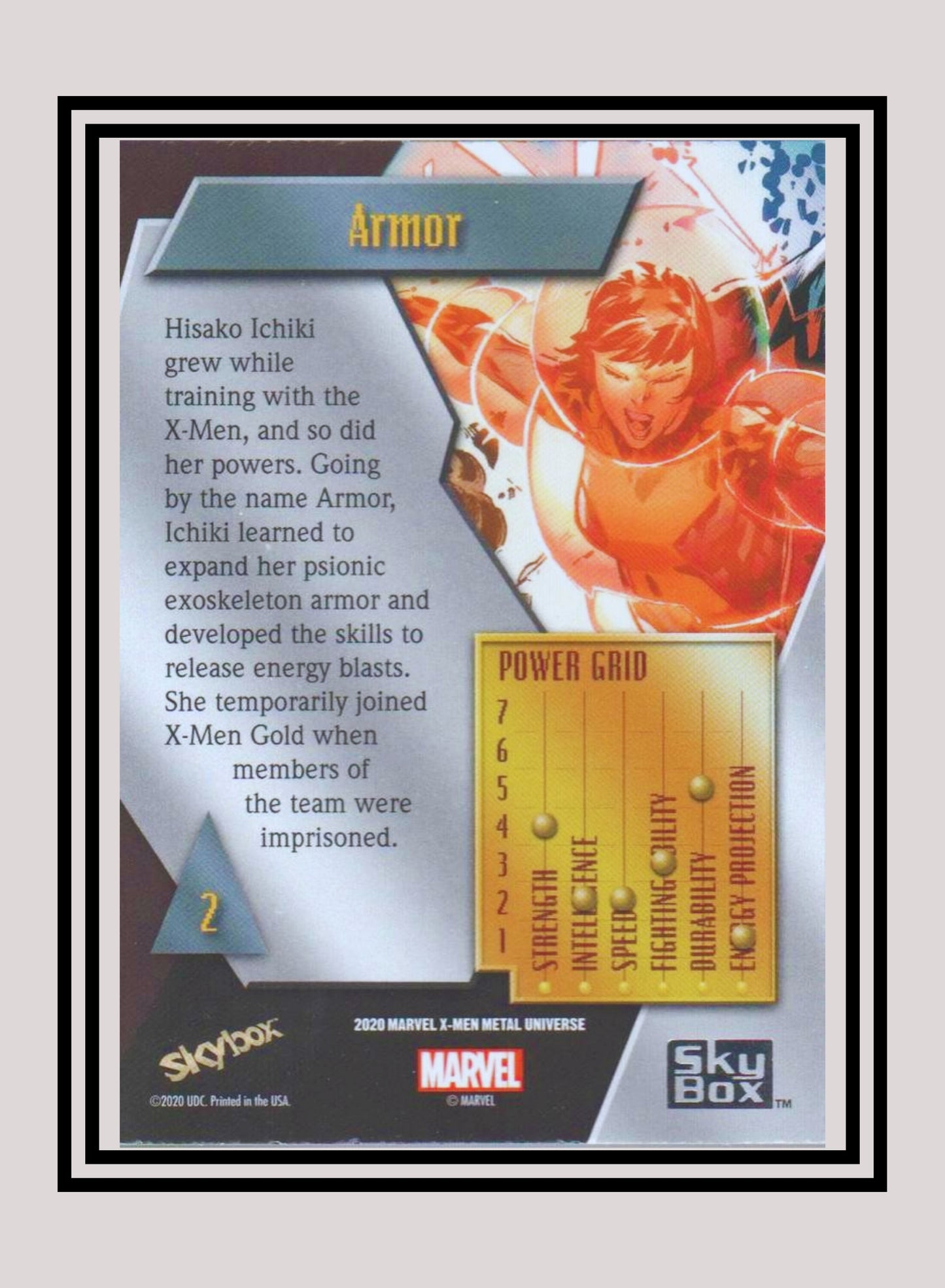 Marvel! 1x Armor - Base Low Series (#002 - 2021 Upper Deck X-Men Metal Universe)