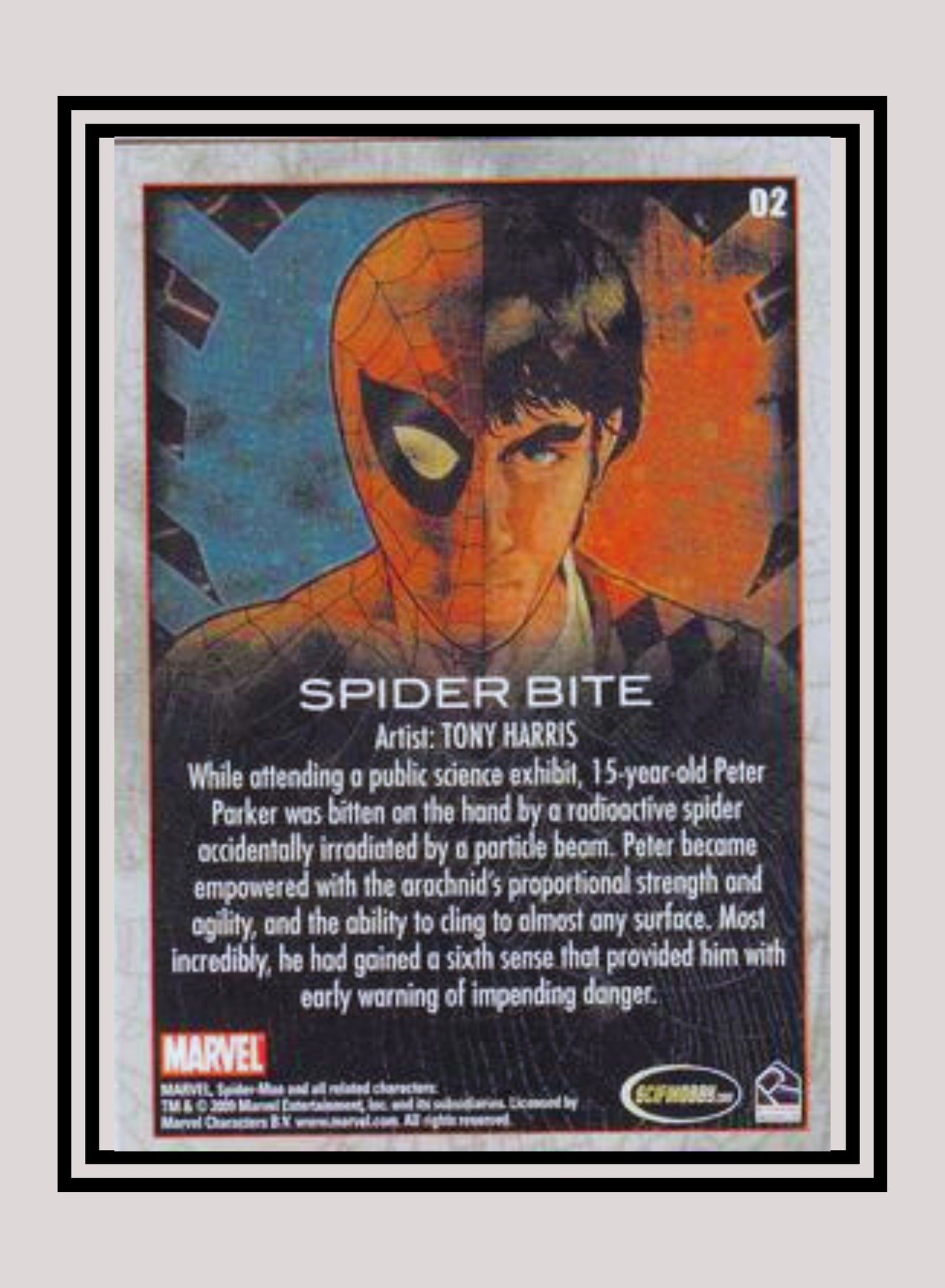 Marvel! 1x Spider Bite - Base (#02 - 2009 Rittenhouse Spiderman Archives)