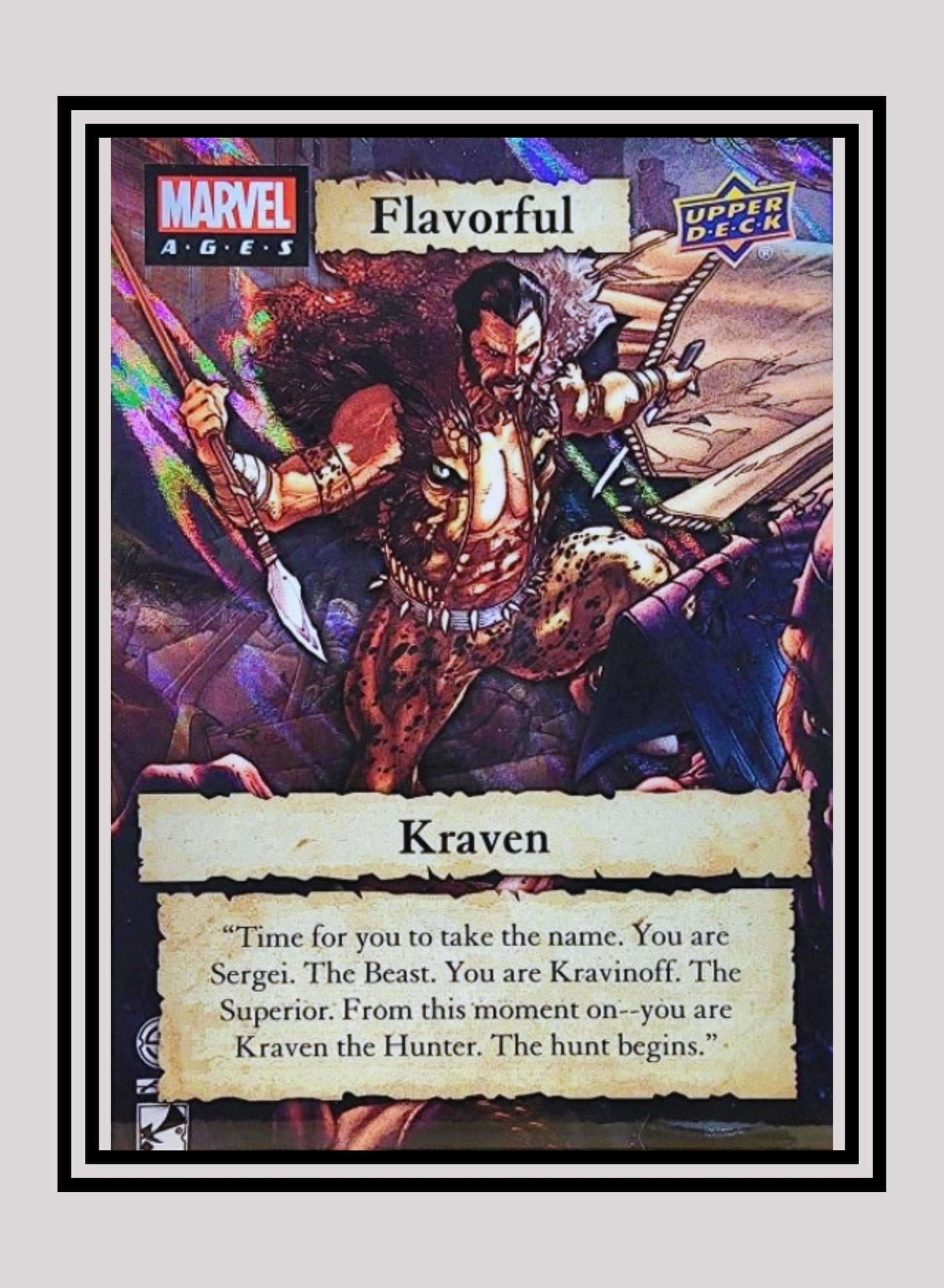 Marvel! 1x Kraven - Prism Refractor Flavorful (F-32 - 2020 Upper Deck Marvel Ages)
