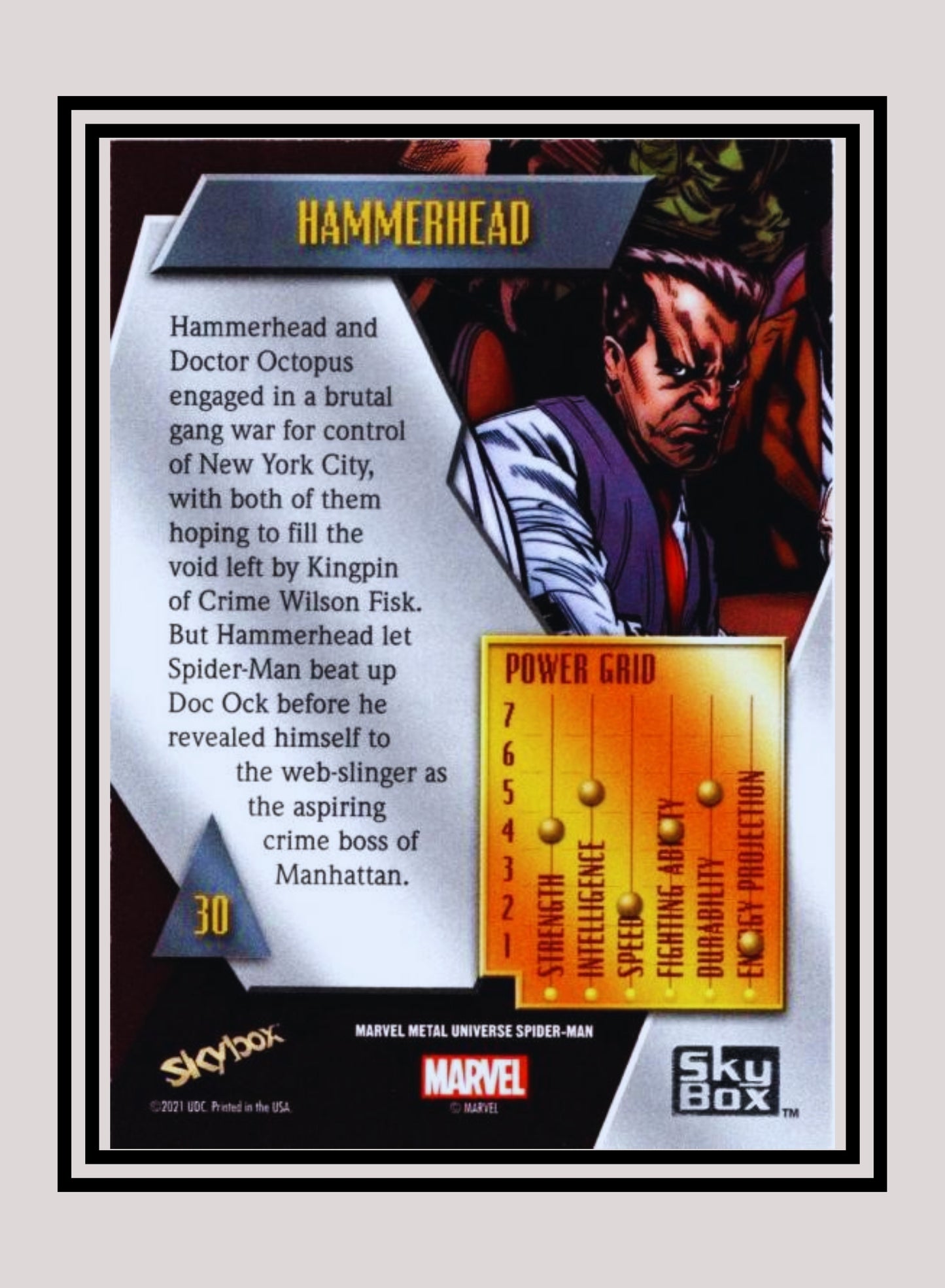 Marvel! 1x Hammerhead - Base Low Series (#030 - 2021 Upper Deck Spiderman Metal Universe)