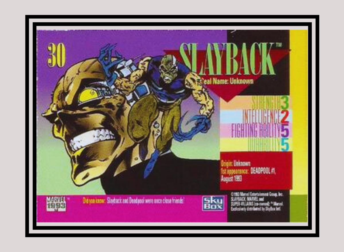 Sean Slayback Marvel! 1x Slayback - Base (#030 - 1993 Skybox Marvel Universe Series ...