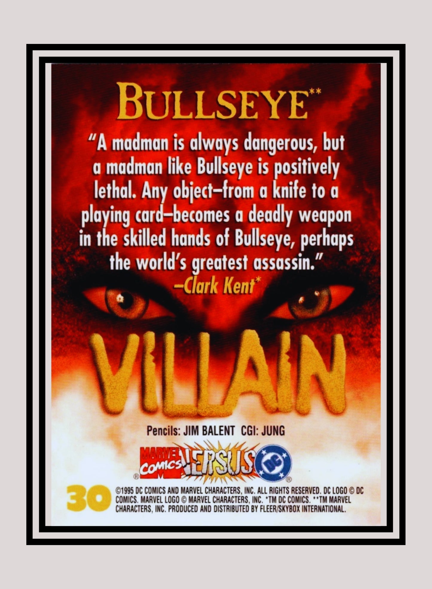 Marvel! 1x Bullseye - Base (#030 - 1995 Fleer DC vs. Marvel Comics)