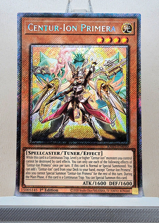 Yugioh! 1x Centur-Ion Primera (RA05 - Platinum Secret Rare) 1st Edition
