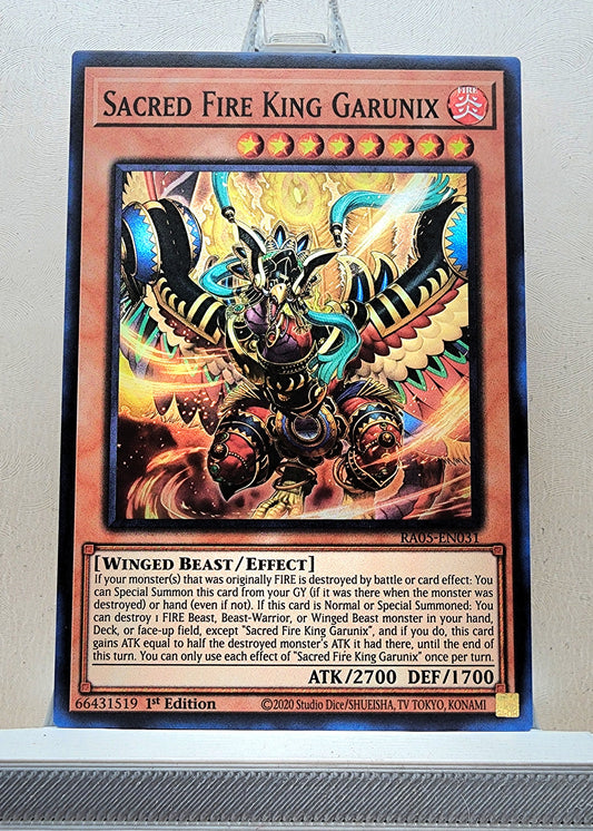 Yugioh! 1x Sacred Fire King Garunix (RA05 - Super Rare) 1st Edition