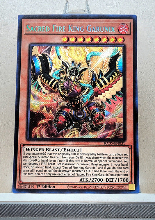 Yugioh! 1x Sacred Fire King Garunix (RA05 - Secret Rare) 1st Edition