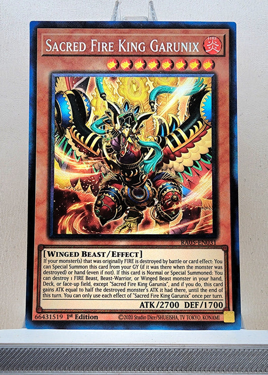 Yugioh! 1x Sacred Fire King Garunix (RA05 - Prismatic Collectors Rare) 1st Edition