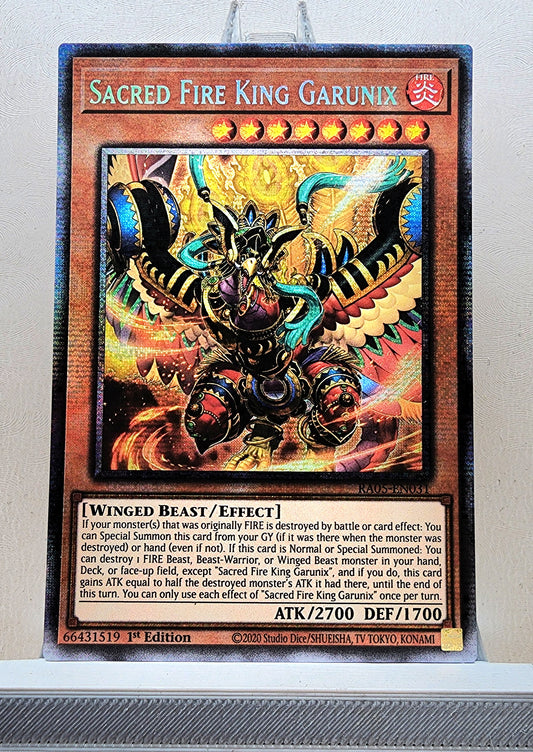 Yugioh! 1x Sacred Fire King Garunix (RA05 - Starlight Rare) 1st Edition