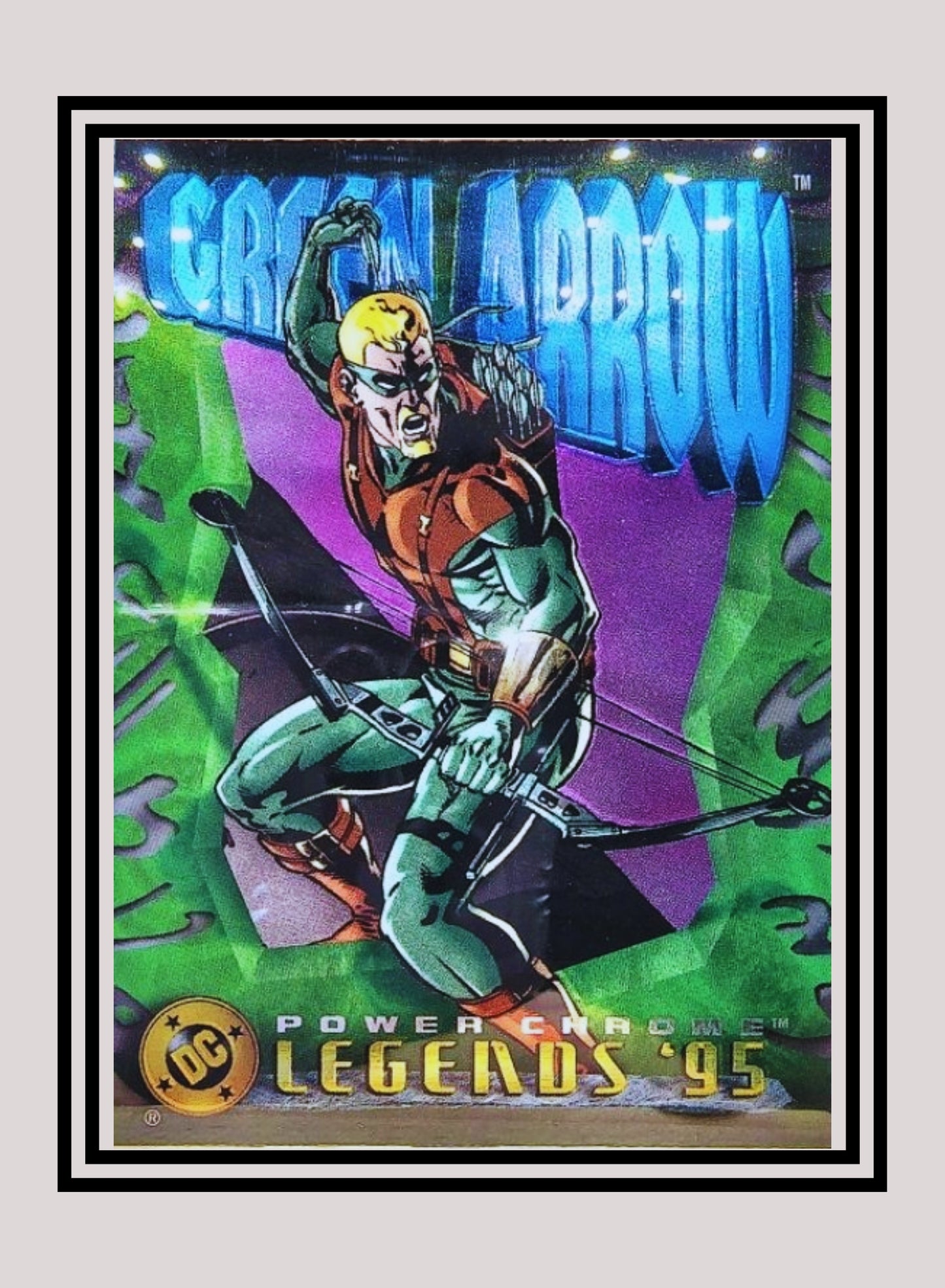 DC! 1x Green Arrow - Power Chrome (#032 - 1995 SkyBox DC Power Chrome Legends)