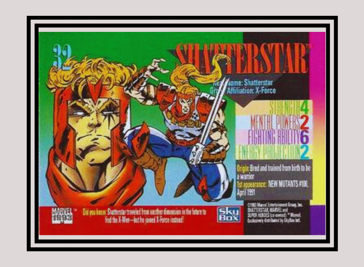 Marvel! 1x Shatterstar - Base (#032 - 1993 Skybox Marvel Universe Series 4)