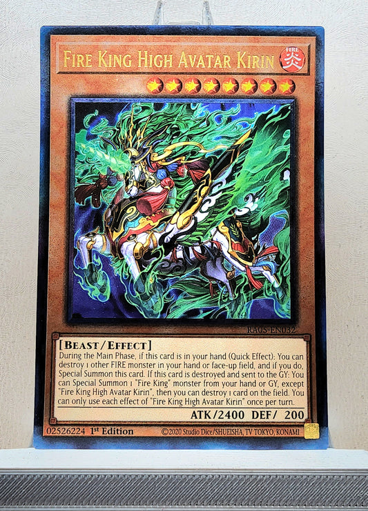 Yugioh! 1x Fire King High Avatar Kirin (RA05 - Prismatic Ultimate Rare) 1st Edition