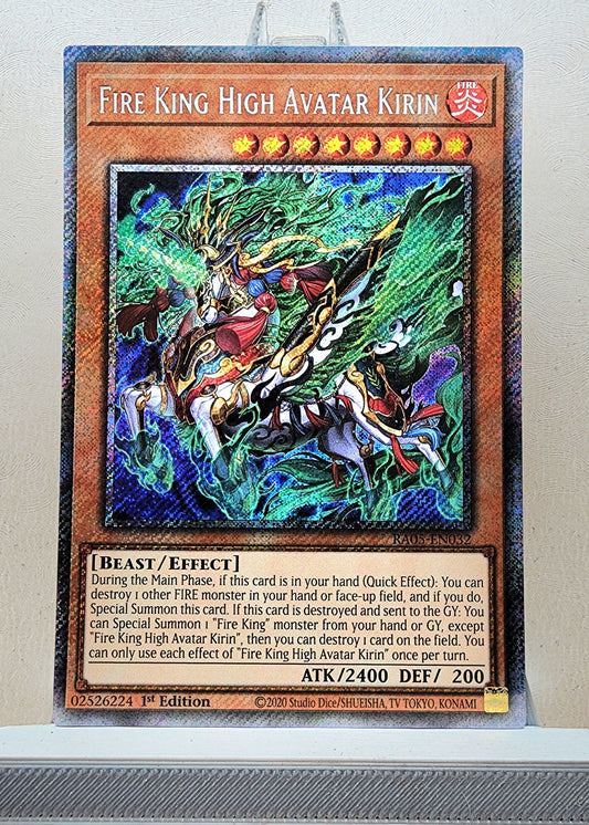 Yugioh! 1x Fire King High Avatar Kirin (RA05 - Platinum Secret Rare) 1st Edition